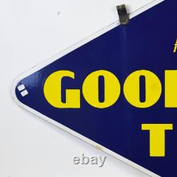 Goodyear Tires Double Sided Porcelain Sign Original Bracket 1940 TAC 044104