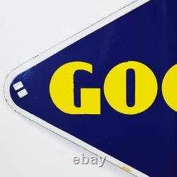 Goodyear Tires Double Sided Porcelain Sign Original Bracket 1940 TAC 044104