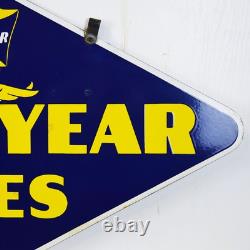 Goodyear Tires Double Sided Porcelain Sign Original Bracket 1940 TAC 044104