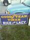 Goodyear Porcelain Sign 1940s 66in 28in Double Sided