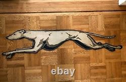 Greyhound Bus Lines Double Sided Sign Dog Die Cut Transportation Advertising