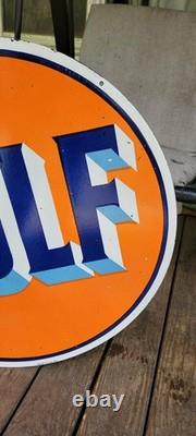 Gulf Double Sided Porcelain Sign