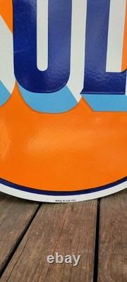 Gulf Double Sided Porcelain Sign