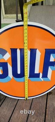 Gulf Double Sided Porcelain Sign