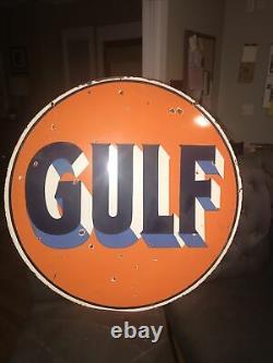 Gulf Oil 30 Double Sided Porcelain Sign