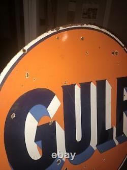 Gulf Oil 30 Double Sided Porcelain Sign