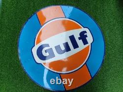 Gulf Porcelain Advertising Sign 30'' Inches Double Sided