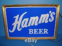 HAMMS BEER DOUBLE SIDED LIGHT SIGN 1950's LIQUOR STORE BAR DEALER SIGN