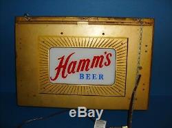 HAMMS BEER DOUBLE SIDED LIGHT SIGN 1950's LIQUOR STORE BAR DEALER SIGN