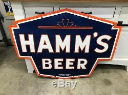 HAMM'S BEER X-LARGE, HEAVY DOUBLE SIDED PORCELAIN SIGN (48x 36), VERY NICE