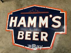 HAMM'S BEER X-LARGE, HEAVY DOUBLE SIDED PORCELAIN SIGN (48x 36), VERY NICE