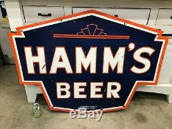 HAMM'S BEER X-LARGE, HEAVY DOUBLE SIDED PORCELAIN SIGN (48x 36), VERY NICE