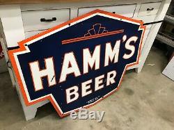 HAMM'S BEER X-LARGE, HEAVY DOUBLE SIDED PORCELAIN SIGN (48x 36), VERY NICE