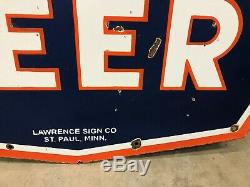 HAMM'S BEER X-LARGE, HEAVY DOUBLE SIDED PORCELAIN SIGN (48x 36), VERY NICE