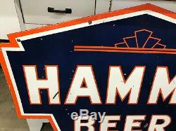 HAMM'S BEER X-LARGE, HEAVY DOUBLE SIDED PORCELAIN SIGN (48x 36), VERY NICE