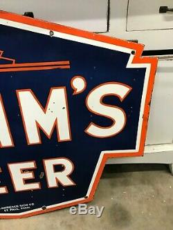 HAMM'S BEER X-LARGE, HEAVY DOUBLE SIDED PORCELAIN SIGN (48x 36), VERY NICE