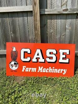 HUGE Case Double Sided Metal Sign Farming Equipment Agriculture Tractor Gas Oil