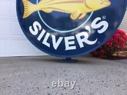 HUGE Double Sided Illuminated Advertising Restaurant Sign LONG JOHN SILVERS 6.7