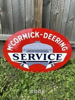 HUGE McCormick-Dearing Service Double Sided Metal Sign Semi Mechanic Rig Gas Oil