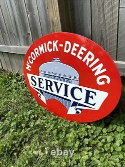HUGE McCormick-Dearing Service Double Sided Metal Sign Semi Mechanic Rig Gas Oil