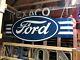 Huge! Vintage Ford Double Sided Sign Car Truck Dealership Dealer Mancave Garage