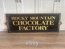 Hand Painted Wood Sign Rocky Mountain Chocolate Factory 51 X 18 Double Sided