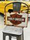 Harley Davidson Double Sided Porcelain Advertising Sign Flange 17 Inches