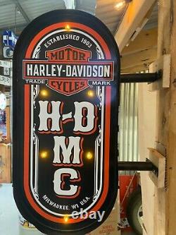 Harley Davidson Motorcycles Light Up Wall Mounted Double Sided Sign