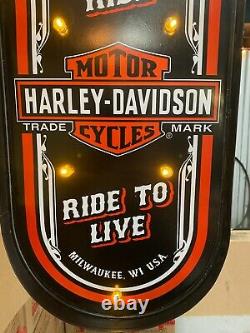 Harley Davidson Motorcycles Light Up Wall Mounted Double Sided Sign