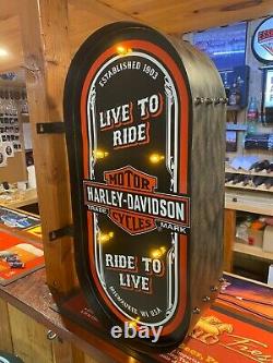 Harley Davidson Motorcycles Light Up Wall Mounted Double Sided Sign