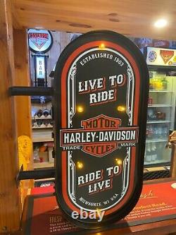 Harley Davidson Motorcycles Light Up Wall Mounted Double Sided Sign