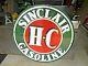 Hc Sinclair 4ft Double Sided Porcelain Sign 48 With Ring Hard To Find Size
