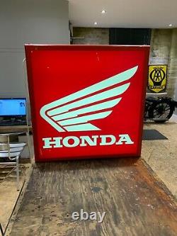 Honda Vintage Dealer Sign Illuminated Double Sided Lightbox, Garage / Mancave