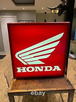 Honda Vintage Dealer Sign Illuminated Double Sided Lightbox, Garage / Mancave