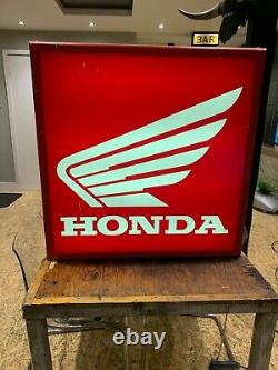 Honda Vintage Dealer Sign Illuminated Double Sided Lightbox, Garage / Mancave