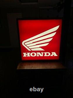 Honda Vintage Dealer Sign Illuminated Double Sided Lightbox, Garage / Mancave