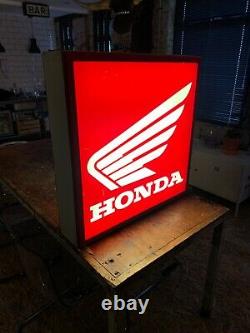 Honda Vintage Dealer Sign Illuminated Double Sided Lightbox, Garage / Mancave