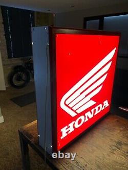 Honda Vintage Dealer Sign Illuminated Double Sided Lightbox, Garage / Mancave