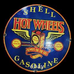 Hot Wheels Porcelain Enamel Sign 30x30 Inches Double Sided