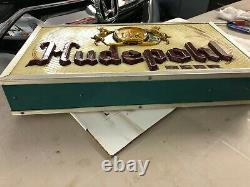 Hudepohl Beer Premier Double Sided Light Up Sign 50's Burgandy and Gold