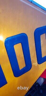 Huge 11 Foot Vintage Sunoco Illuminated Pole Sign, Double Sided, Gas Station
