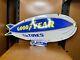 Huge Rare Double Sided Porcelain Vintage Goodyear #1 In Tires Zeppelin Sign