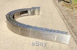 Huge Vtg 13 ft Stainless Steel Curved Arrow Sign Retail Double Sided- 164 Bulbs