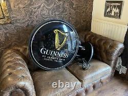 Huge Wall Hung Double Sided Light Up Guinness Sign. Pub Sign. Mancave Home Bar