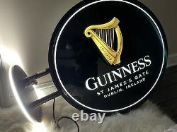 Huge Wall Hung Double Sided Light Up Guinness Sign. Pub Sign. Mancave Home Bar