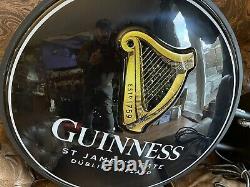 Huge Wall Hung Double Sided Light Up Guinness Sign. Pub Sign. Mancave Home Bar