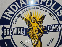 Indiana Polis Beer Porcelain Enamel Sign 30'' Inches Double Sided
