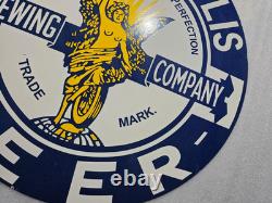 Indiana Polis Beer Porcelain Enamel Sign 30'' Inches Double Sided