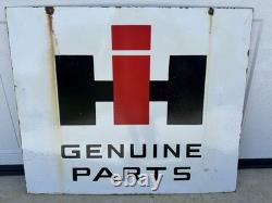 International Harvester IH Genuine Parts Double Sided Porcelain Sign