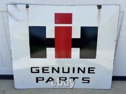 International Harvester IH Genuine Parts Double Sided Porcelain Sign